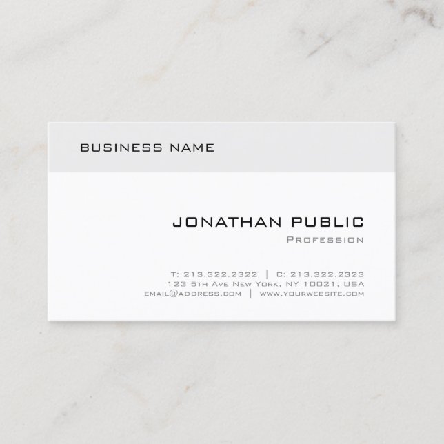 Carte De Visite Créatif tendance Moderne Élégant Simple Modèle (Devant)