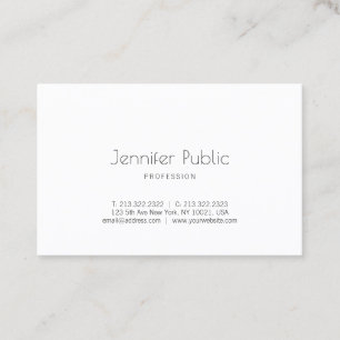 Carte De Visite Créatifs modernes nettoient la plaine blanche à la