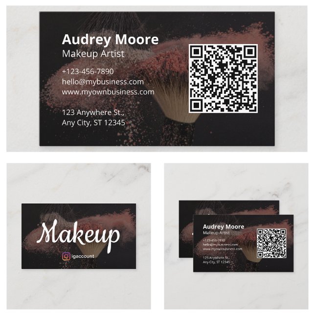 Carte De Visite Création de code QR professionnel pour le maquilla (Professional QR Code Makeup Business Card
)