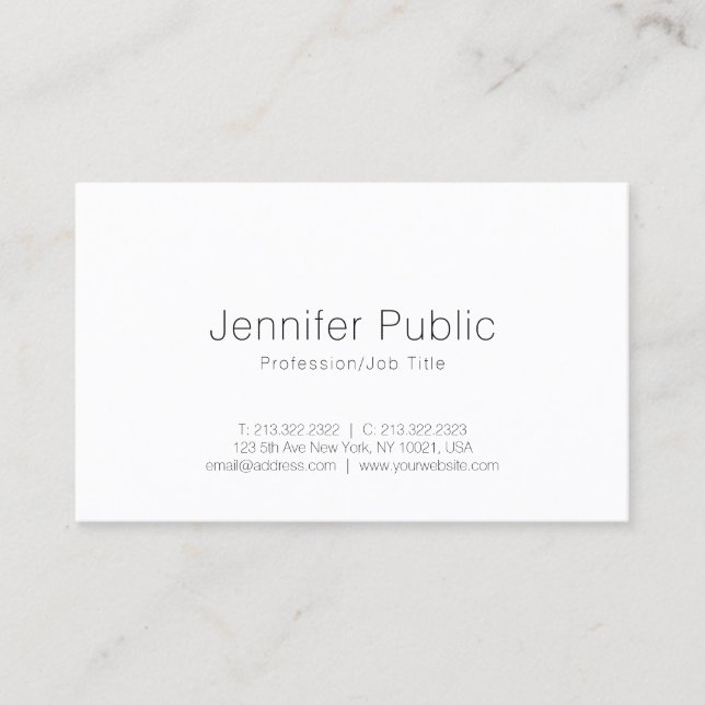 Carte De Visite Création Simple Design Moderne Professionnel Plat (Devant)