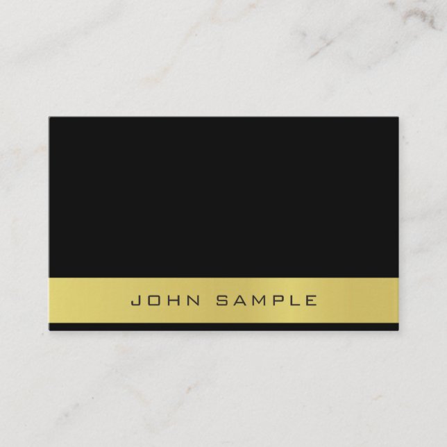 Carte De Visite Creative Black Gold Professional Simple Plain (Devant)
