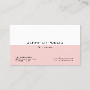 Carte De Visite Creative Blush Rose Blanc Moderne Modèle élégant