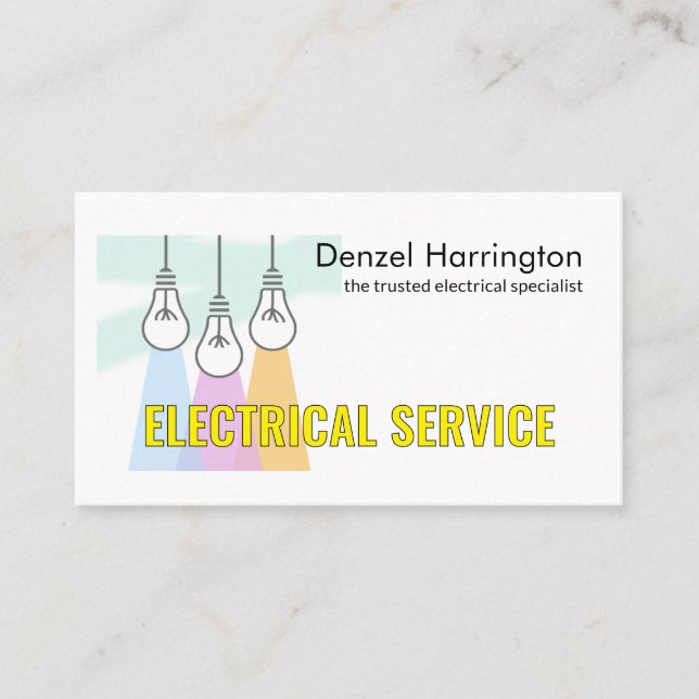 Carte De Visite Creative Bright Down Lights Electrical Service (Devant)