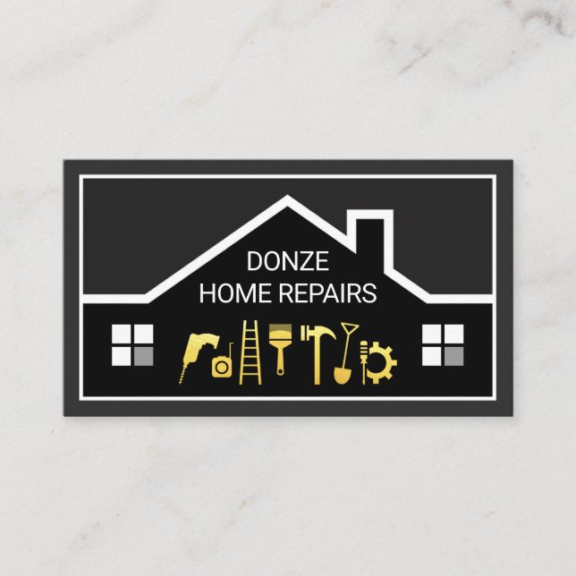 Carte De Visite Creative Building Frame Handyman Tools (Devant)