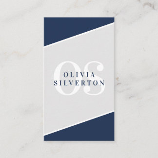 Carte De Visite CREATIVE CORNERS classe monogramme marine gris bla