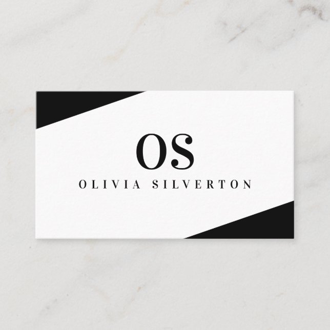 Carte De Visite CREATIVE CORNERS classe monogramme noir blanc (Devant)