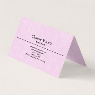 Carte De Visite Créative Feminine Rose tendance Plaine stylish Sim
