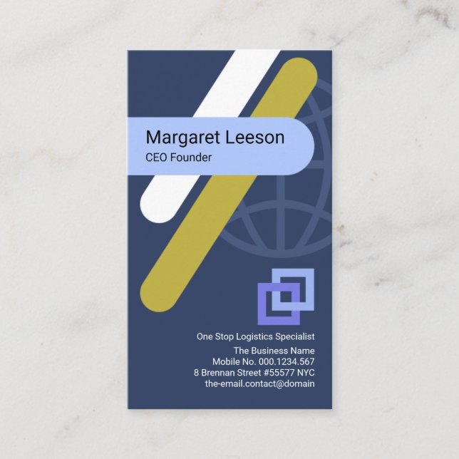 Carte De Visite Creative Global Crisscross Liens PDG Fondateur (Devant)