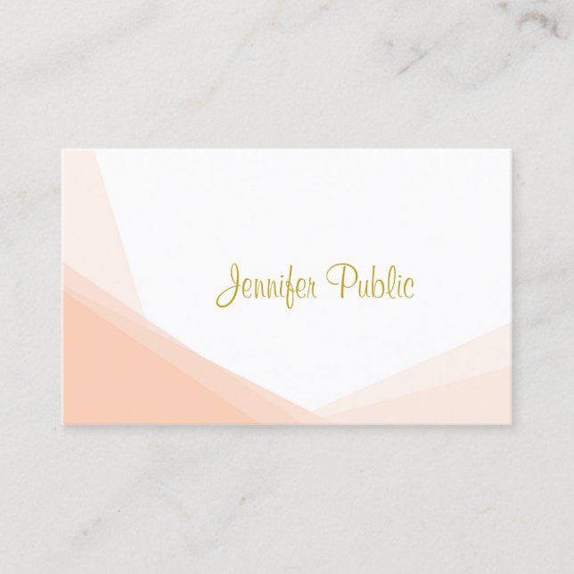 Carte De Visite Creative Gold Hand Script Nom Professionnel Modern (Devant)