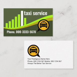 Carte De Visite Creative Green City Hill Silhouette Taxi