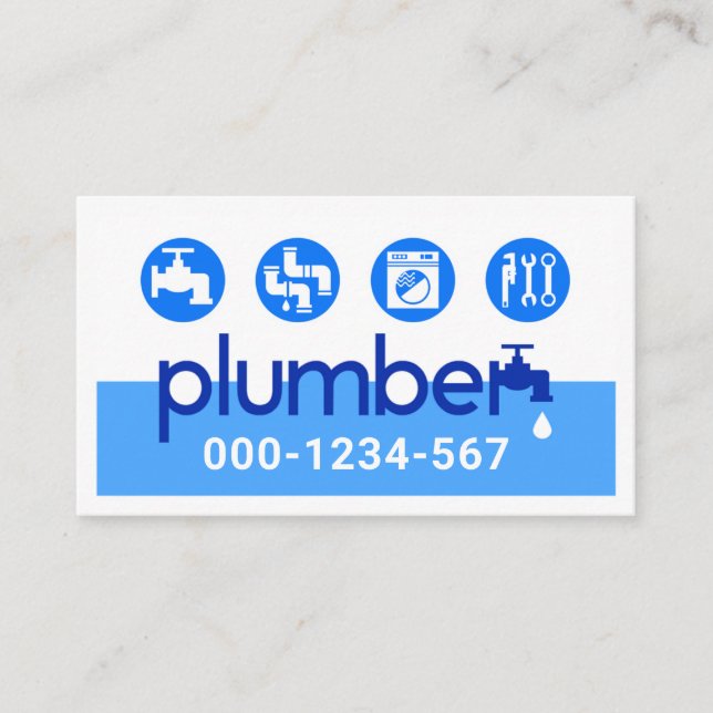 Carte De Visite Creative Leaking Plumber Faucet Plumbing (Devant)