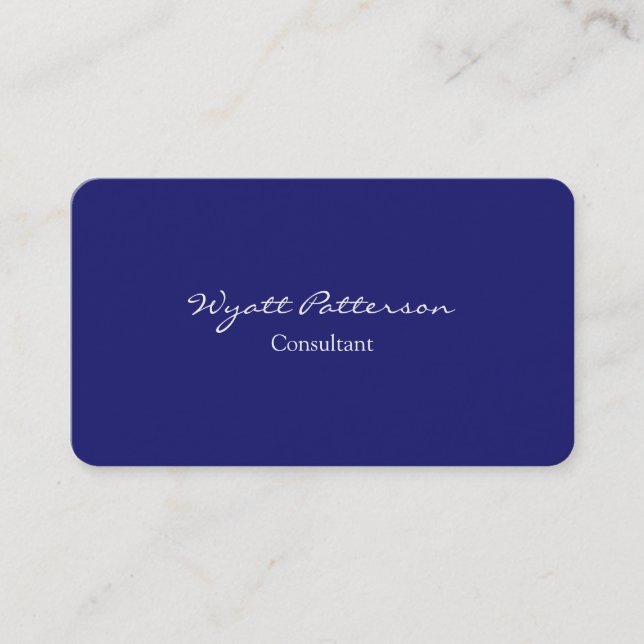 Carte De Visite Créative moderne de nuit Bleu Plaine unique (Devant)
