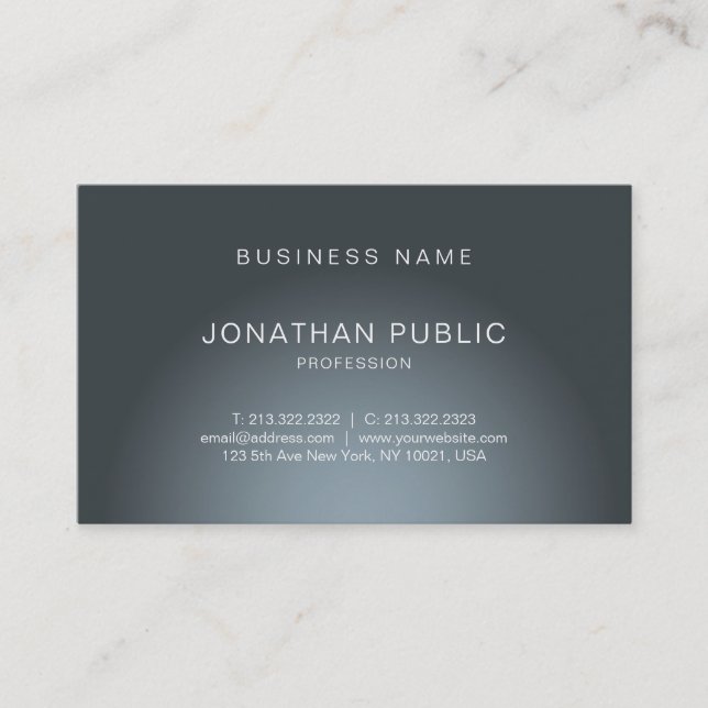 Carte De Visite Créative Moderne tendance Professionnel élégant Pl (Devant)