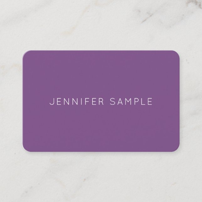 Carte De Visite Créative Purple Clean Design professionnel luxe (Devant)