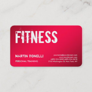 Carte De Visite Creative Red Dynamic Personal Trainer Sport