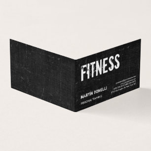 Carte De Visite Créative Retro Black Grey Dynamic Personal Trainer