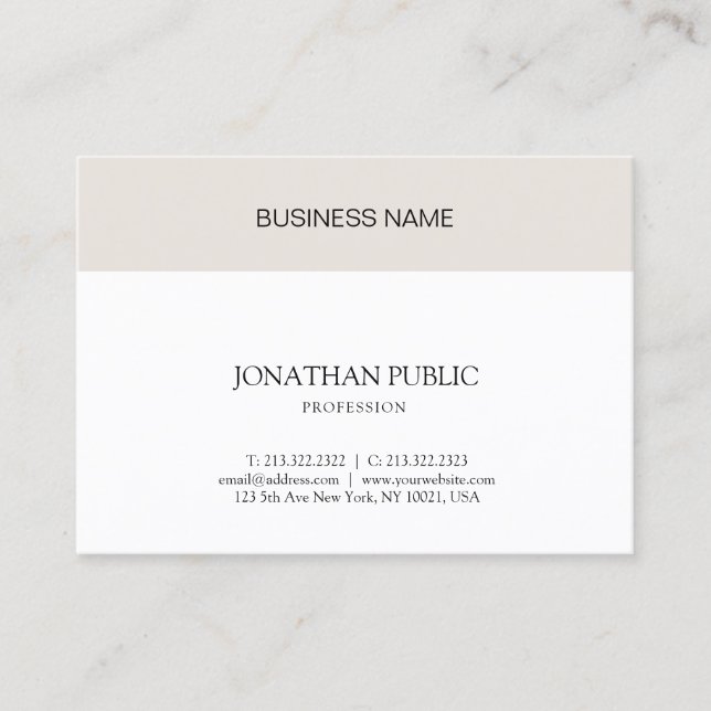 Carte De Visite Créative Simple Design Professionnel Chic Plain (Devant)