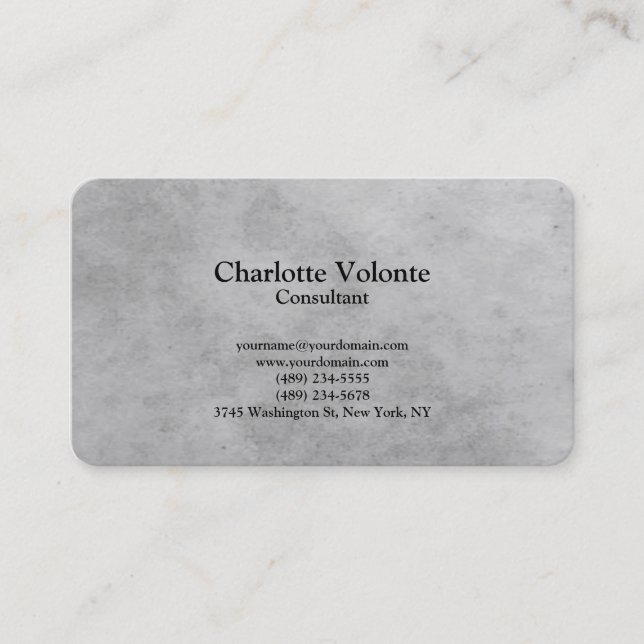Carte De Visite Creative Stone Wall Grey tendance Plain élégant (Devant)
