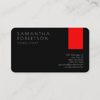 Carte De Visite Créative Unique Noir Rouge Moderne Consultant