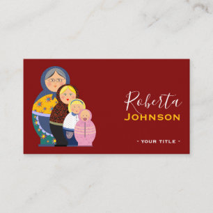 Carte De Visite Créatrice de mode styliste Poupée russe Matriochka