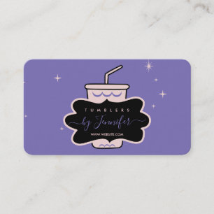 Carte De Visite Créatrice de tumbler en mug fait maison violet