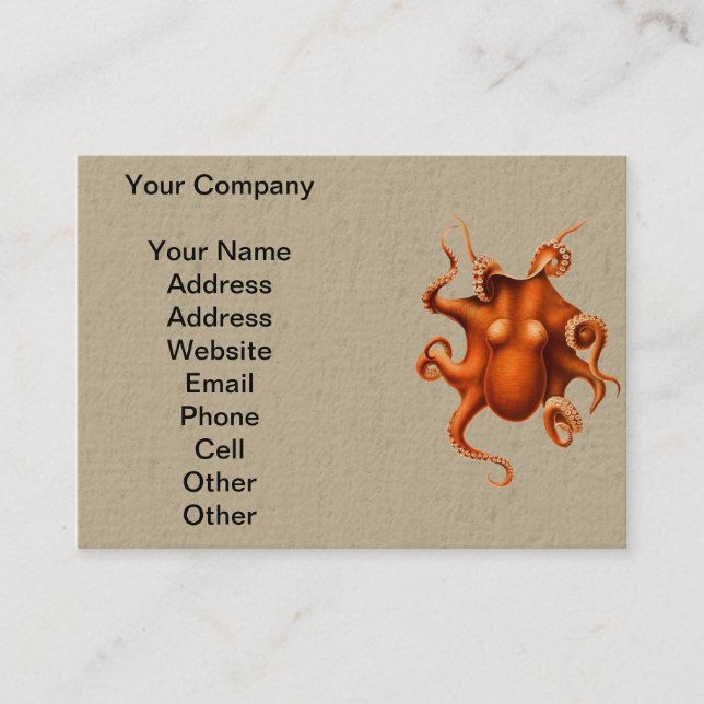 Carte De Visite Créature du monstre de la mer d'Octopus Cephalapod (Devant)