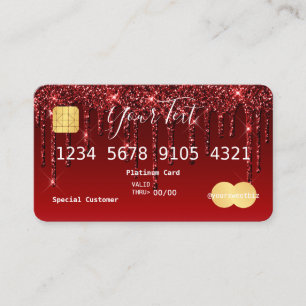 Carte De Visite Crédit pour la Parties scintillant rouge de Bourg