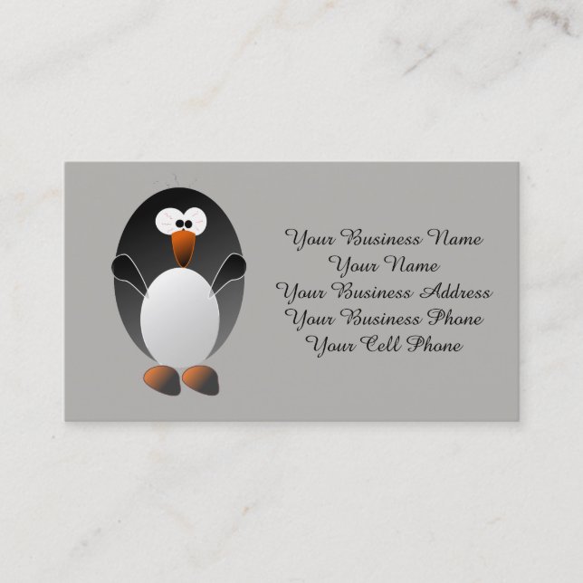 Carte De Visite Créez un pingouin de Linux (Devant)