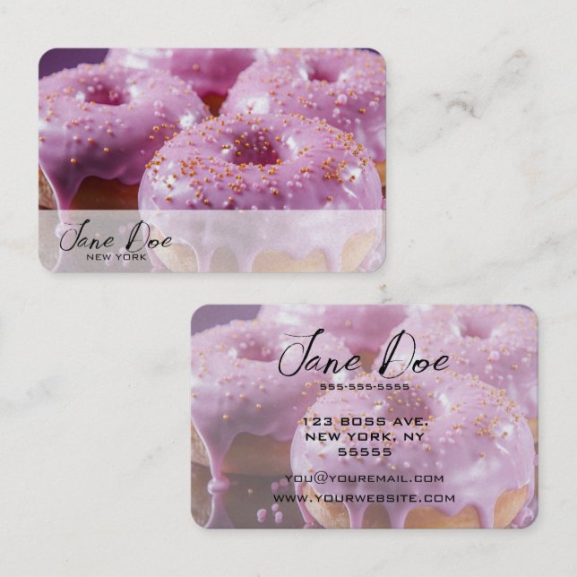 Carte De Visite Créez vos propres beignets roses (Devant / Derrière)