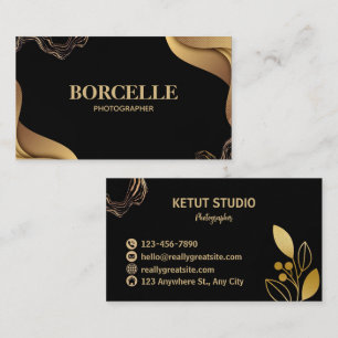 Carte De Visite Créez votre propre Black and Gold personnalisé