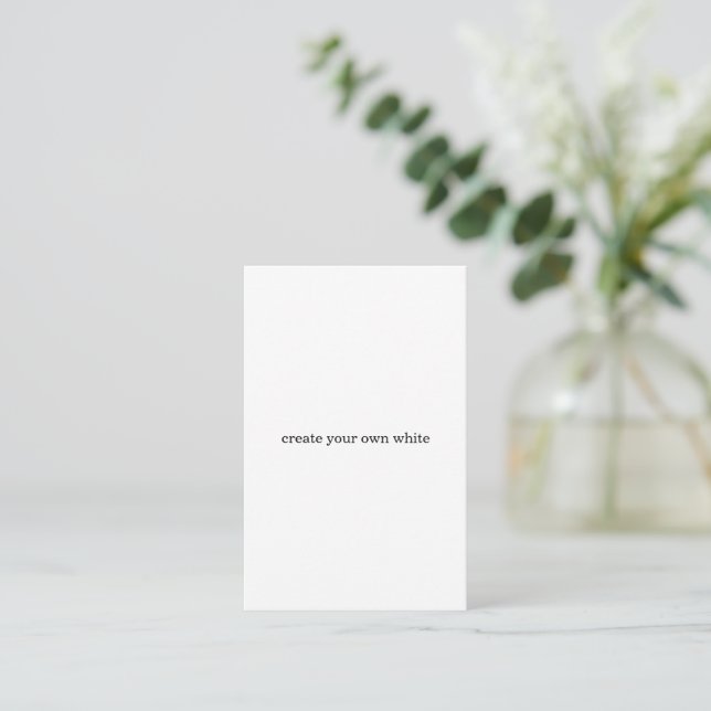 Carte De Visite créez votre propre blanc  (Debout devant)