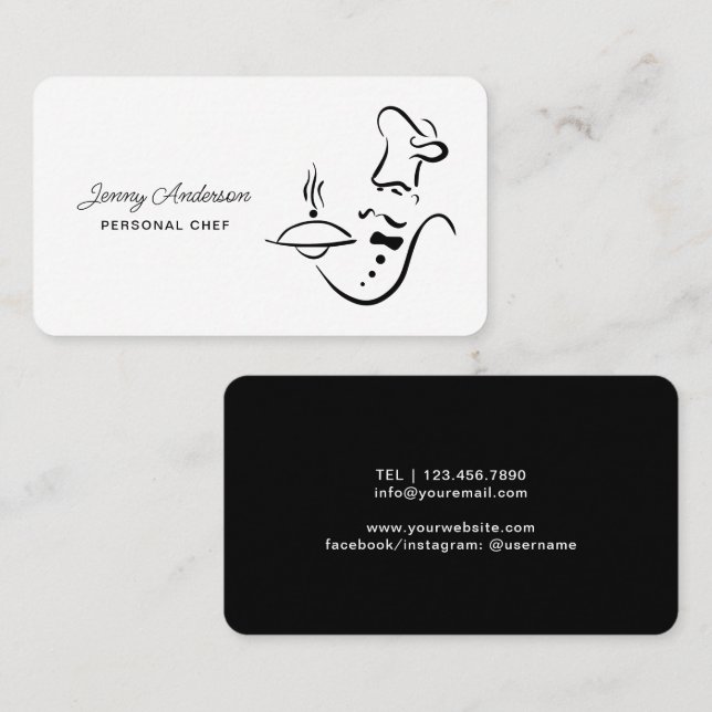 Carte De Visite Créez votre propre chef cuisinier (Devant / Derrière)