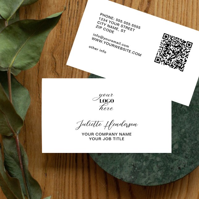 Carte De Visite Créez votre propre code QR d'informations de logo  (Créateur téléchargé)
