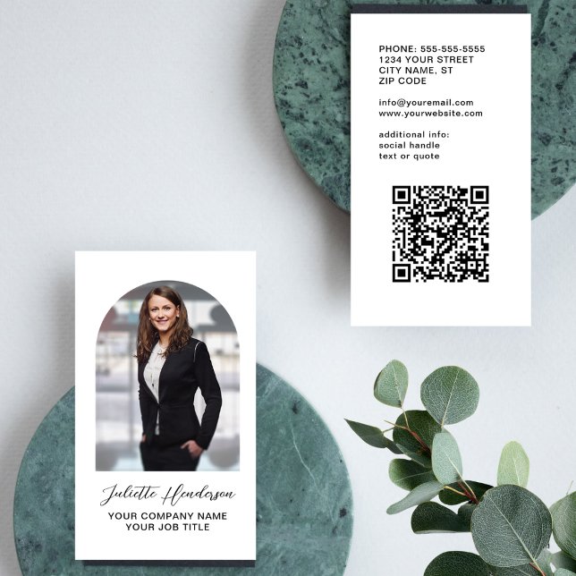 Carte De Visite Créez votre propre code QR d'informations photo mo (Créateur téléchargé)
