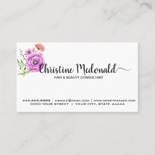Carte De Visite Créez votre propre design floral personnalisé pe