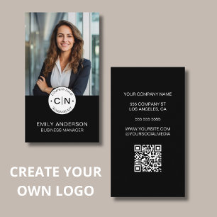 Carte De Visite Créez votre propre logo Black Professional