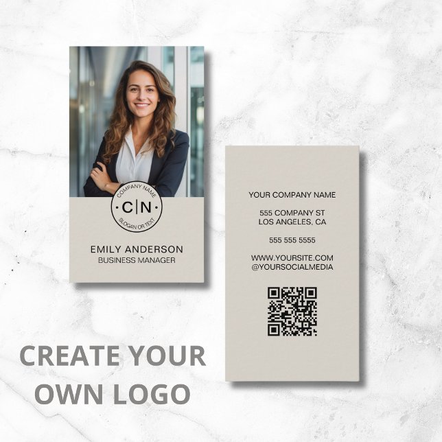 Carte De Visite Créez votre propre logo professionnel (Create Your Own Logo Professional Business Card)