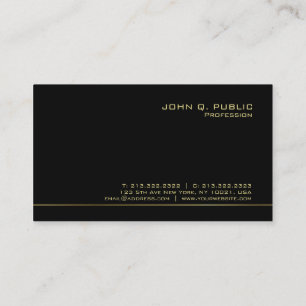 Carte De Visite Créez votre propre modèle Classy Black and Gold Lu