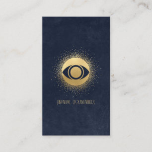 Carte De Visite Créez Votre Propre Œil Magique Bleu et Or Brillant