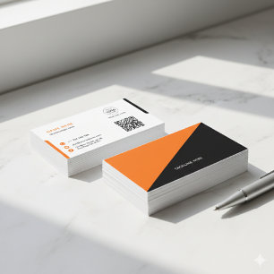 Carte De Visite Créez votre propre orange moderne et noir