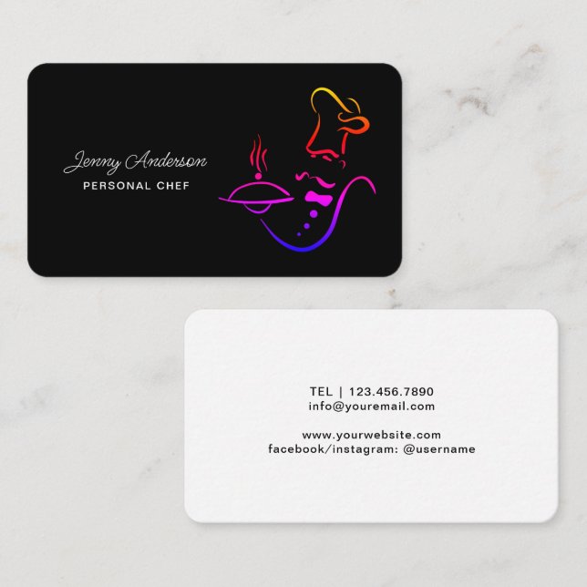 Carte De Visite Créez Votre Propre Restaurant De Chef Professionne (Devant / Derrière)