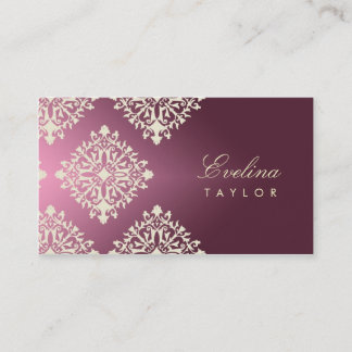 Carte De Visite crème 311-Evelina et damassé marron