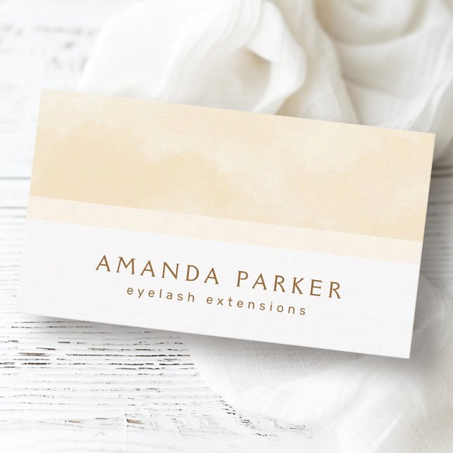 Carte De Visite Crème aquarelle blanc spa boutique beauté styliste (Cream watercolor white spa boutique beauty stylist business card)