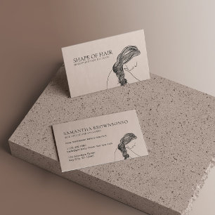 Carte De Visite Crème Beige Belle Femme Corps Feminine Cheveux