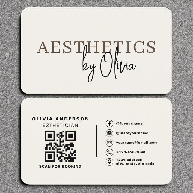 Carte De Visite Crème de code QR pour soins professionnels (Créateur téléchargé)