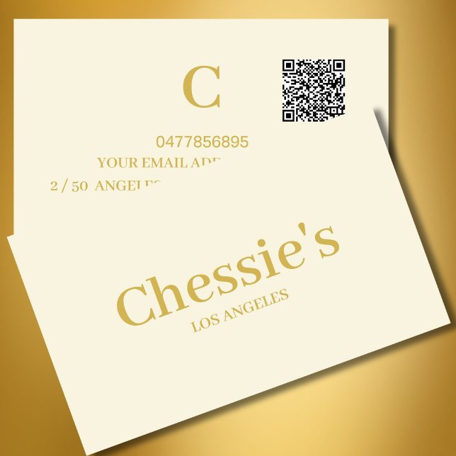 Carte De Visite Crème de code QR Simple Minimal Professionnel (Créateur téléchargé)