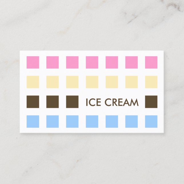 Carte De Visite CRÈME DE GLACE (carrés mod) (Devant)