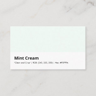 Carte De Visite Crème de menthe   "Propre et Croquant"