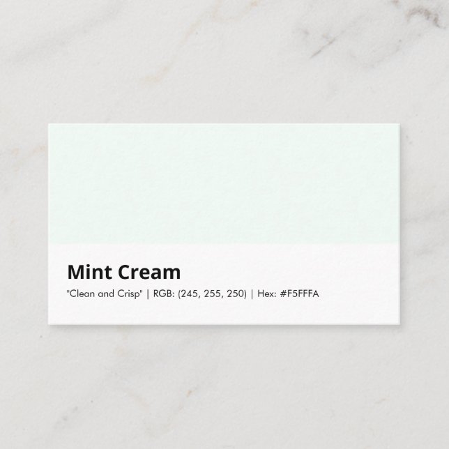 Carte De Visite Crème de menthe | "Propre et Croquant" (Devant)