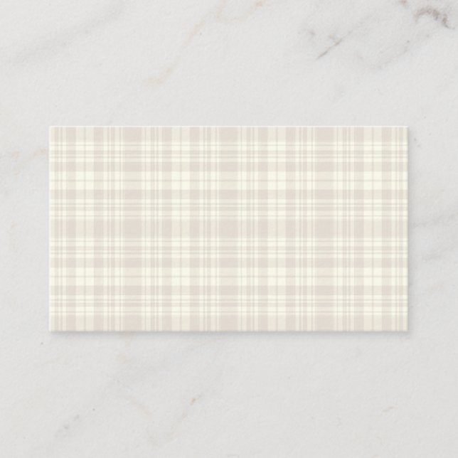 Carte De Visite Crème de plaid de tartan et no. 66 de beige (Devant)